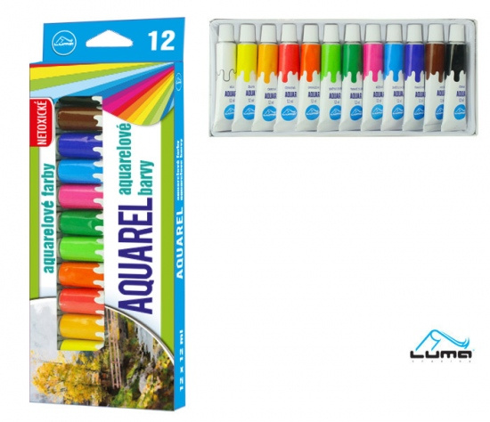 Barvy aquarelové sada LUMA 12 barev 12ml LUMA trading s.r.o.