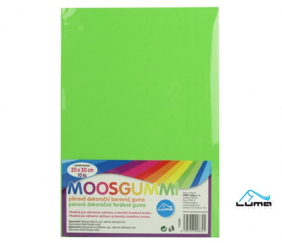 Moosgummi A4 zelená světle Luma, 10ks DELI GROUP CO., LTD.
