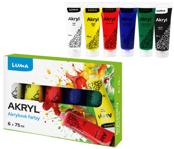 Barvy akrylové sada LUMA 6 barev 75ml LUMA trading s.r.o.