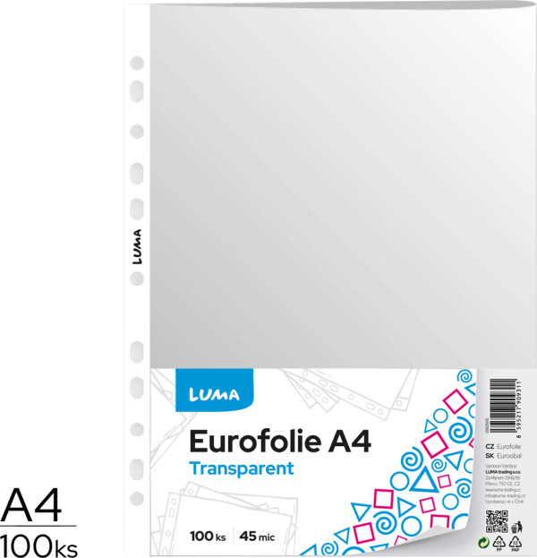 Eurofolie A4 - transparentní LUMA LUMA trading s.r.o.