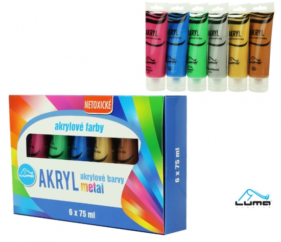 Barvy akrylové sada Metal Luma 6 barev 75ml LUMA trading s.r.o.
