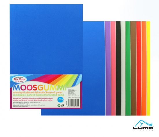 Moosgummi A4 mix samolepící Luma, 10ks LUMA trading s.r.o.