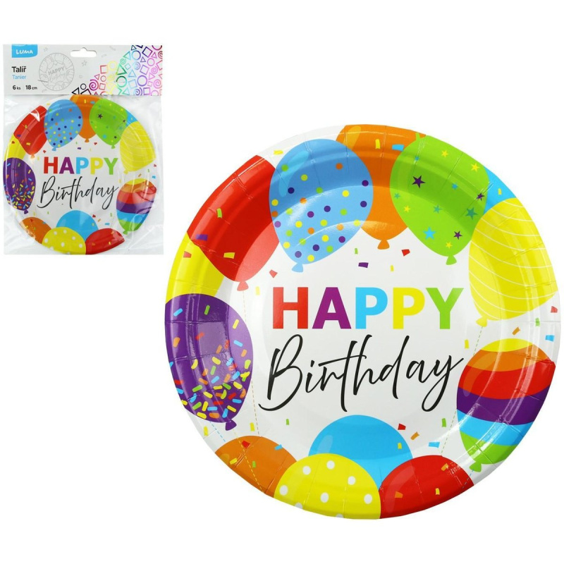 Nádobí - Talíř 18cm Happy birthday 6ks Luma DELI GROUP CO., LTD.