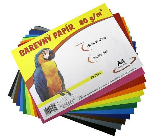 Papír barevný A4 60listů, 80g -12 barev LUMA trading s.r.o.