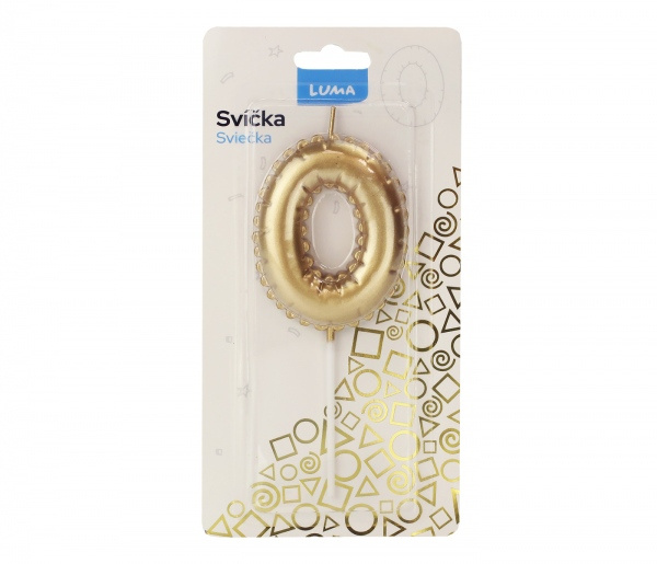 Svíčka č. 0 balónek ZLATÝ LUMA LUMA trading s.r.o.