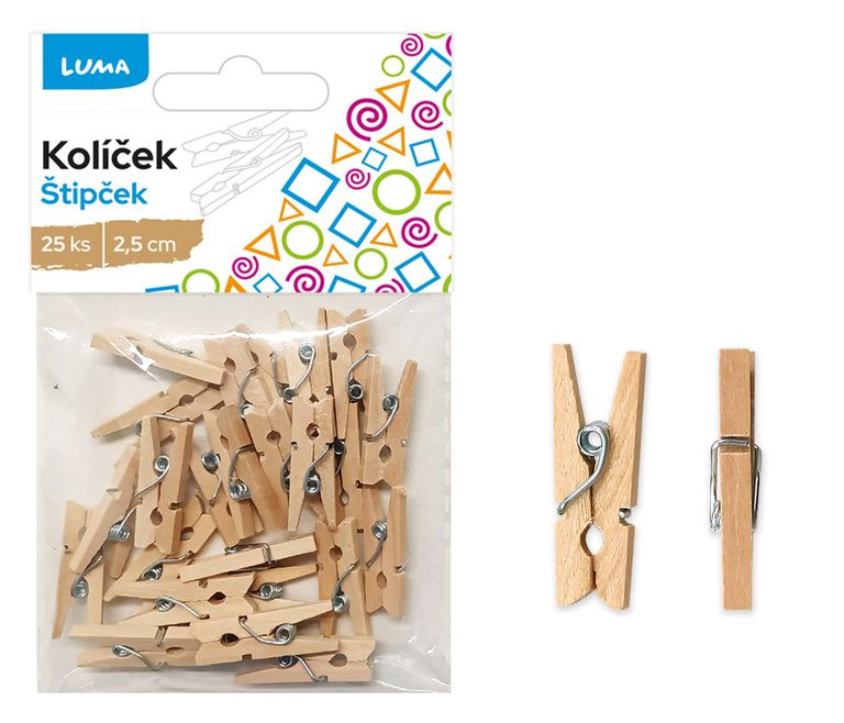 Kolíček 2,5 cm natur, 25ks LUMA LUMA trading s.r.o.