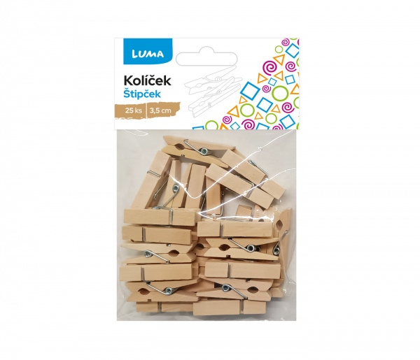 Kolíček 3,5 cm natur, 25ks LUMA LUMA trading s.r.o.