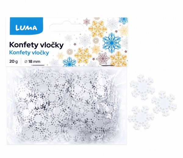 Konfety VLOČKY bílé 20g LUMA LUMA trading s.r.o.