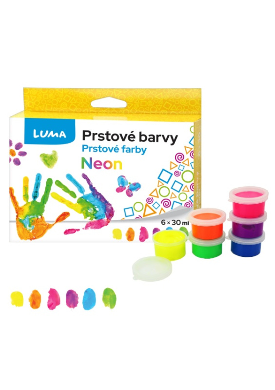 Barvy prstové neon LUMA 6 barev 30 ml