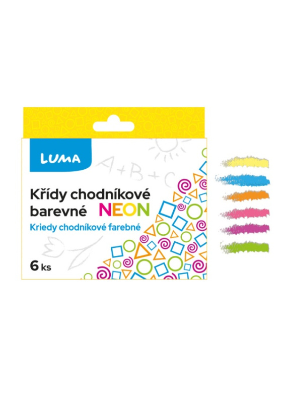 Křídy chodníkové 6ks NEON, krabička LUMA LUMA trading s.r.o.