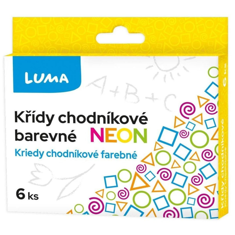 Křídy chodníkové 6ks NEON, krabička LUMA LUMA trading s.r.o.