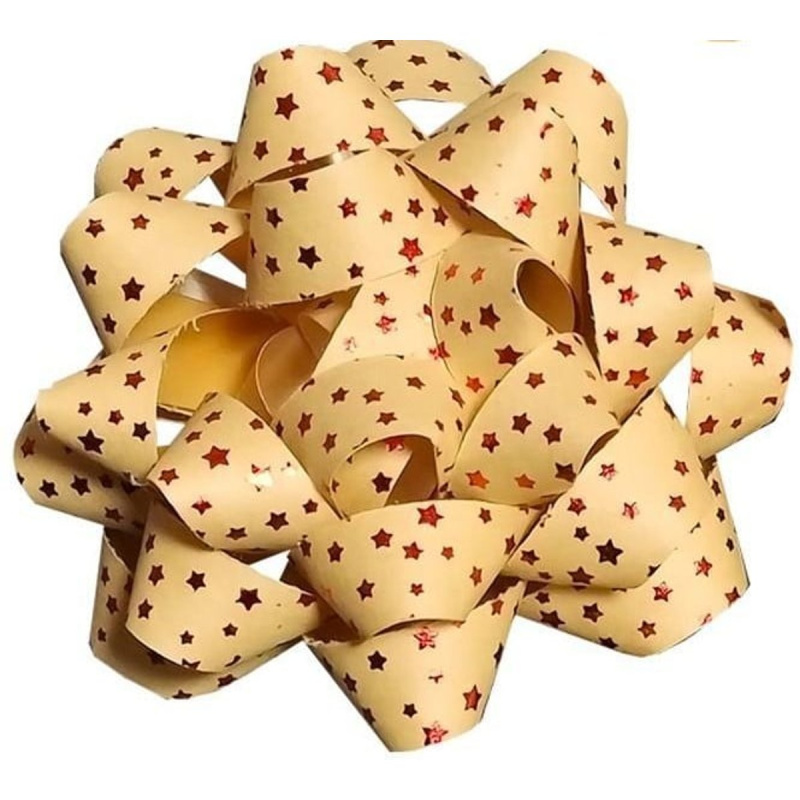 Rozeta 5 cm kraft hvězdy 1 ks - mix barev