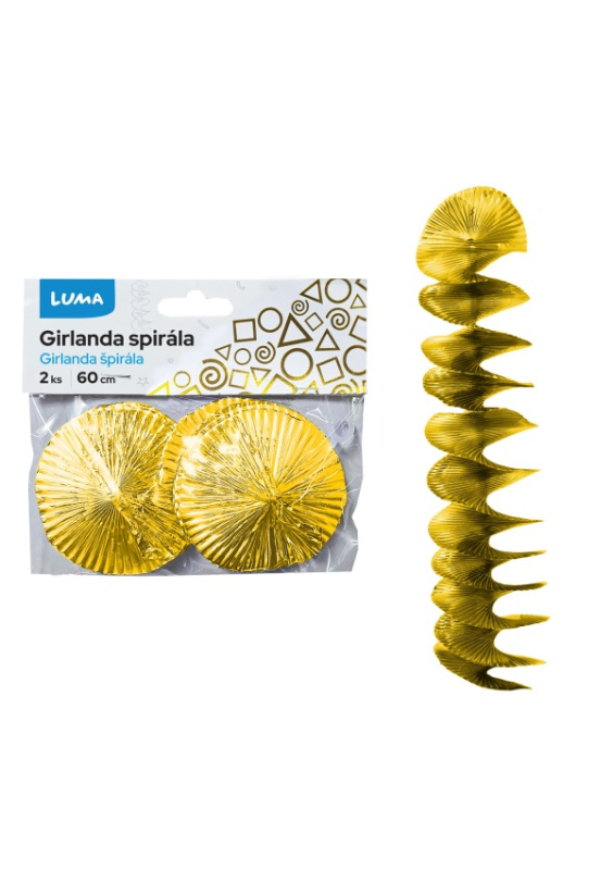 Girlanda spirály 60cm, 2ks zlatá LUMA DELI GROUP CO., LTD.