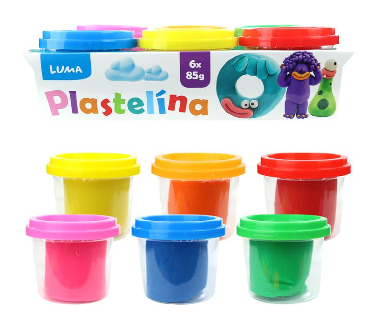 Plastelína LUMA měkká kelímek 6 x 85g LUMA trading s.r.o.