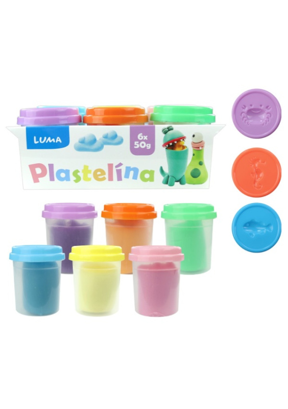 Plastelína LUMA měkká kelímek 6 x 50g PASTEL LUMA trading s.r.o.