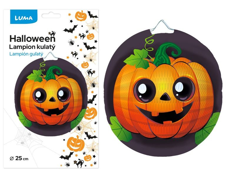 Lampion 25 cm kulatý HALLOWEEN dýně