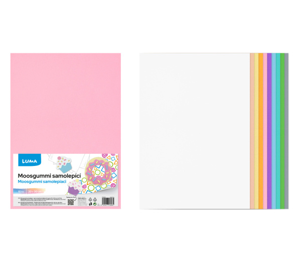 MOOSGUMI samolepící A4 mix pastel LUMA, 10ks LUMA trading s.r.o.