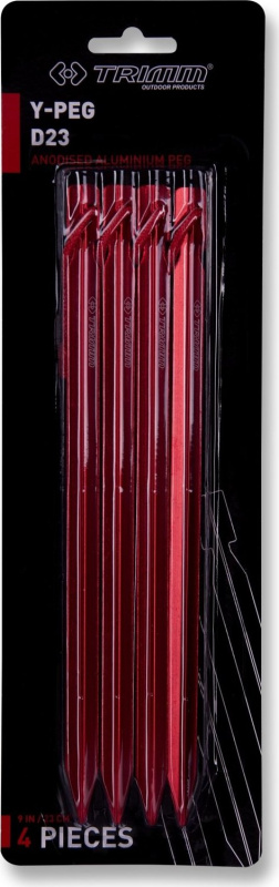 Kolík stanový TRIMM Y-PEG - D23 červený Barva: bordo anodized, Velikost: UNI