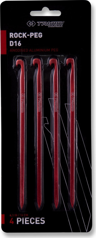 Kolík stanový TRIMM ROCK-PEG - D16 tmavě červený Barva: bordo anodized, Velikost: UNI