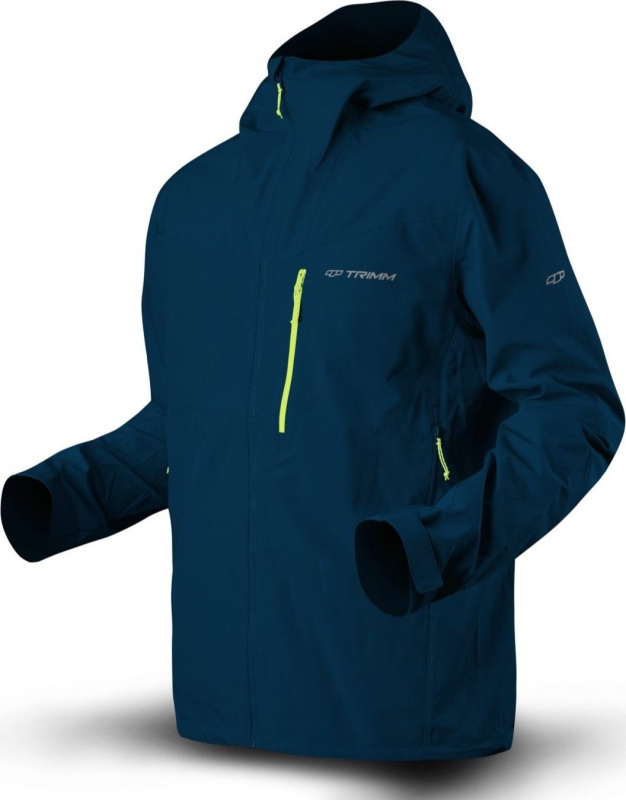 Pánská nepromokavá bunda TRIMM Orado tmavě modrá Barva: dark lagoon/ lemon, Velikost: XL