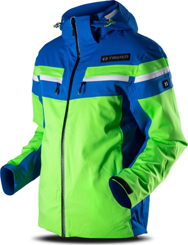Pánská lyžařská bunda TRIMM Fusion zelená Barva: signal green/jeans blue/white, Velikost: M