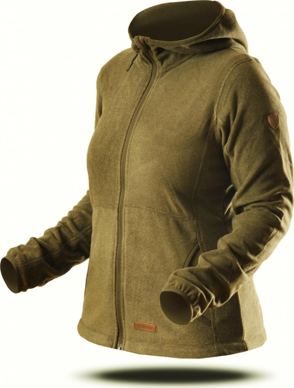 Dámská fleecová mikina TRIMM NEONA khaki melange Barva: khaki melange, Velikost: XL