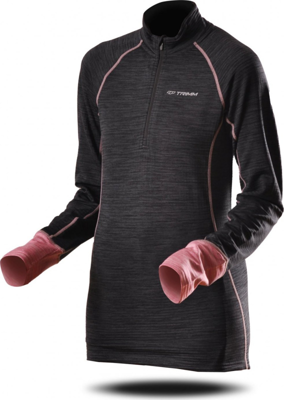 Dámská fleecová mikina TRIMM Clinic Lady grey melange/pinky Barva: grey melange/ pinky, Velikost: S