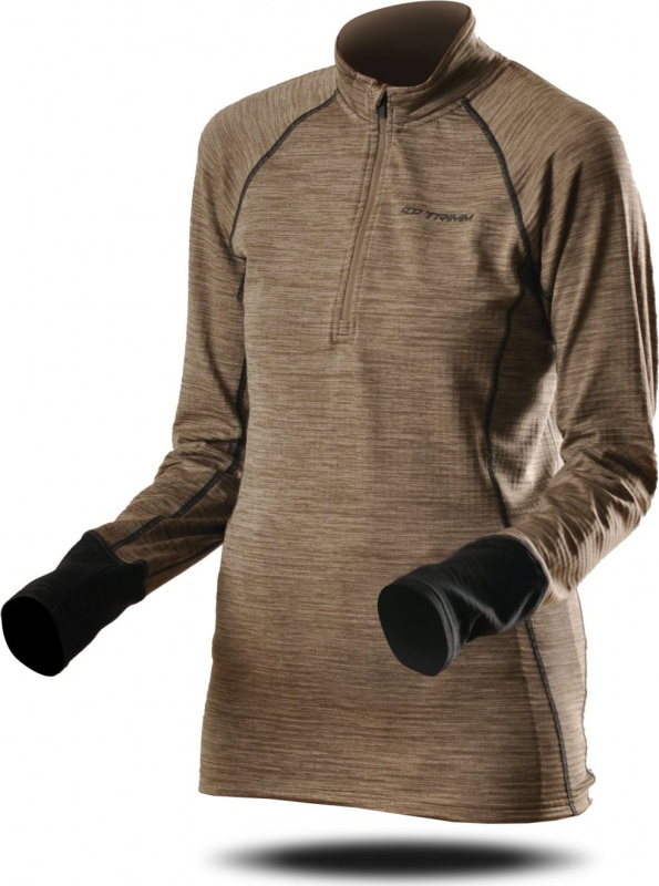 Dámská fleecová mikina TRIMM Clinic Lady lite khaki/grey melange Barva: lite khaki/grey melange, Velikost: L