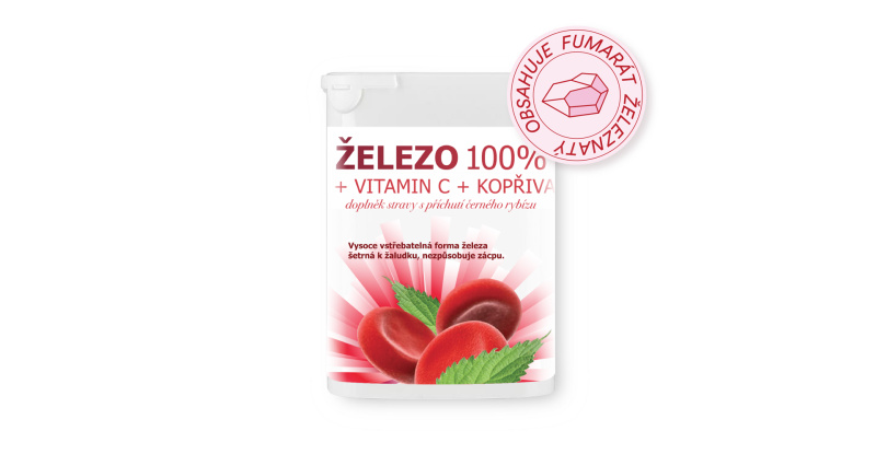 Rapeto Železo 100% + vitamin C + kopřiva 90 tablet