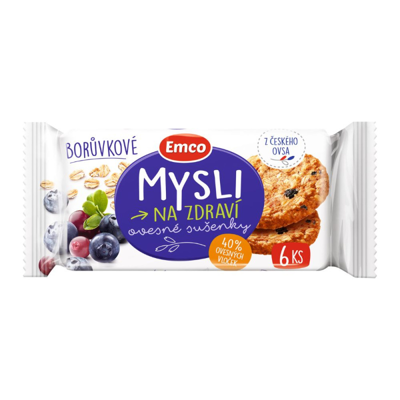 Emco - cereální sušenky - borůvkové, 60 g