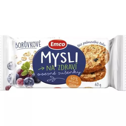 Emco - cereální sušenky - borůvkové, 60 g