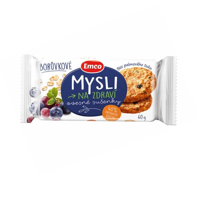 Emco - cereální sušenky - borůvkové, 60 g