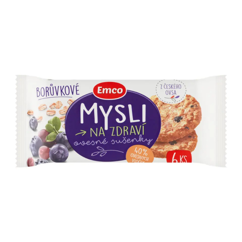 Emco - cereální sušenky - borůvkové, 60 g