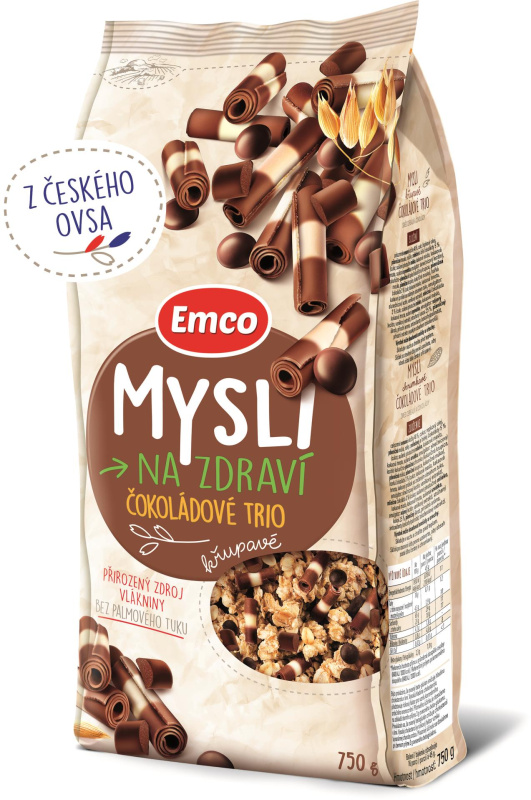 Emco Mysli křupavé čokoládové trio, 750g