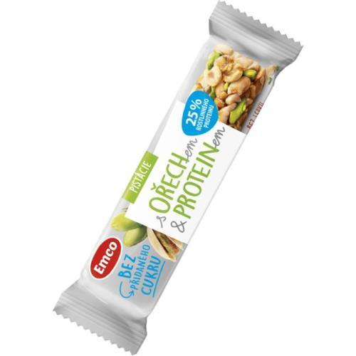 Tyčinka Emco - ořech & protein, pistácie, 35 g