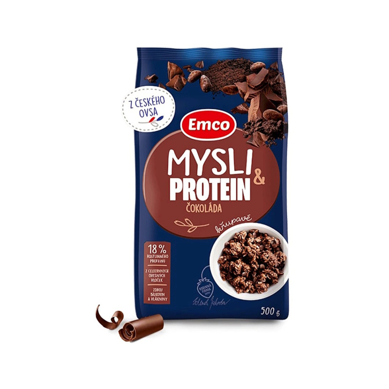 Křupavé mysli Emco - proteinové s čokoládou, 500 g