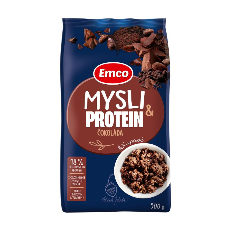 Křupavé mysli Emco - proteinové s čokoládou, 500 g