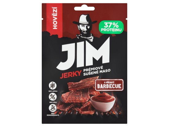 Jim Jerky Prémiové sušené maso hovězí s příchutí barbecue 23g