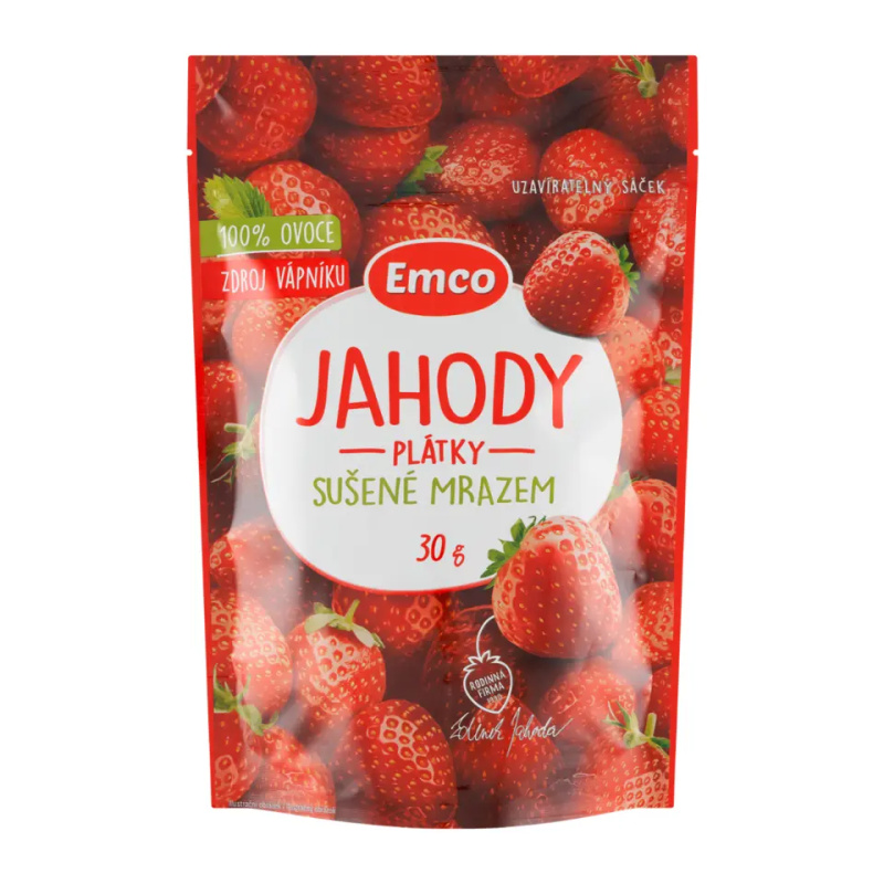 Mrazem sušené ovoce Emco - jahody, 30 g