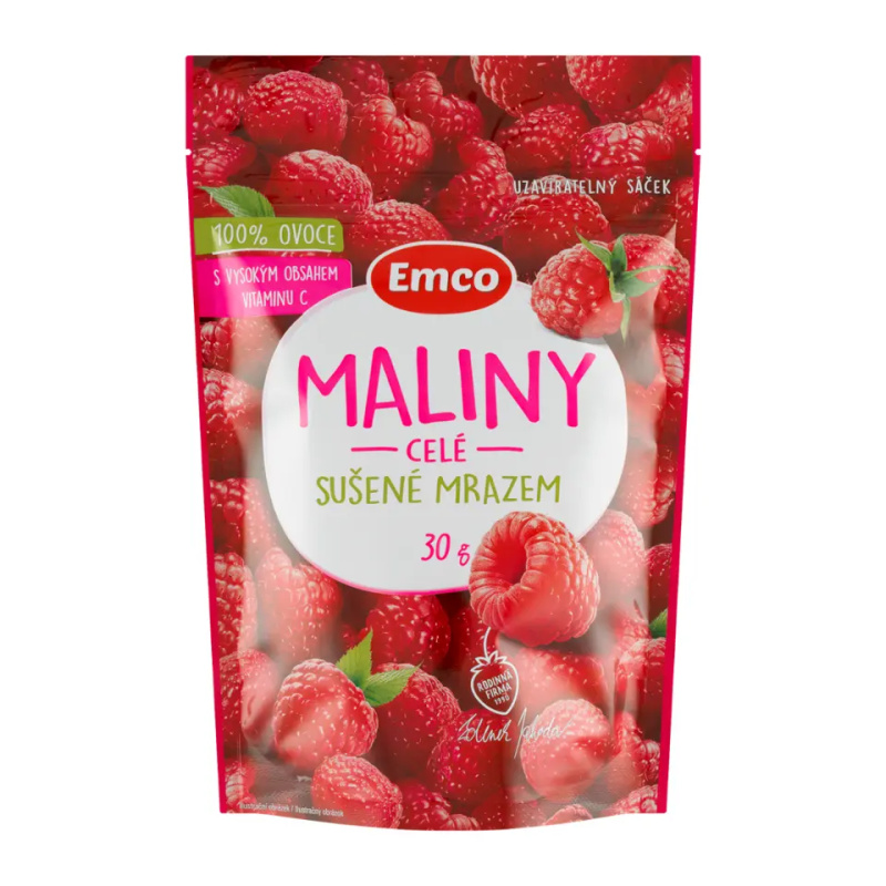 Mrazem sušené ovoce Emco - maliny, 30 g