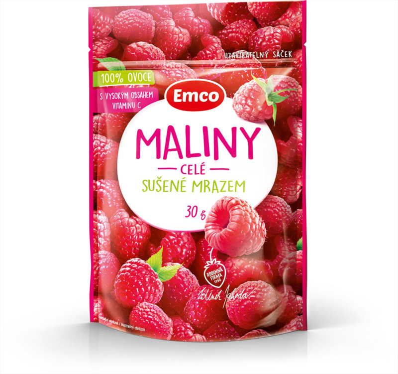 Mrazem sušené ovoce Emco - maliny, 30 g