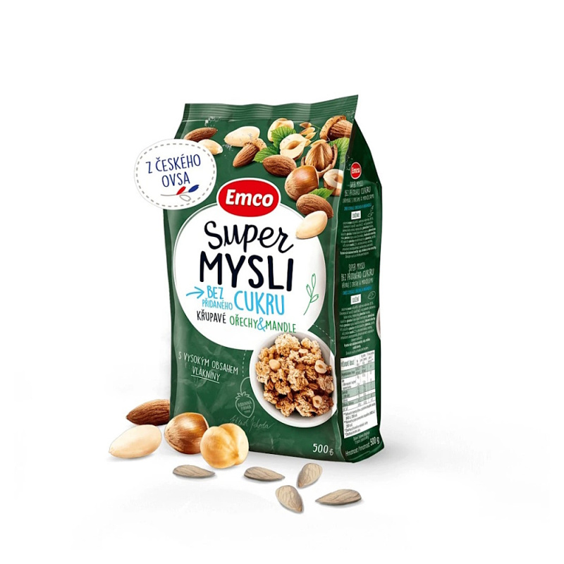 Křupavé mysli Emco - ořechy a mandle, bez cukru, 500g