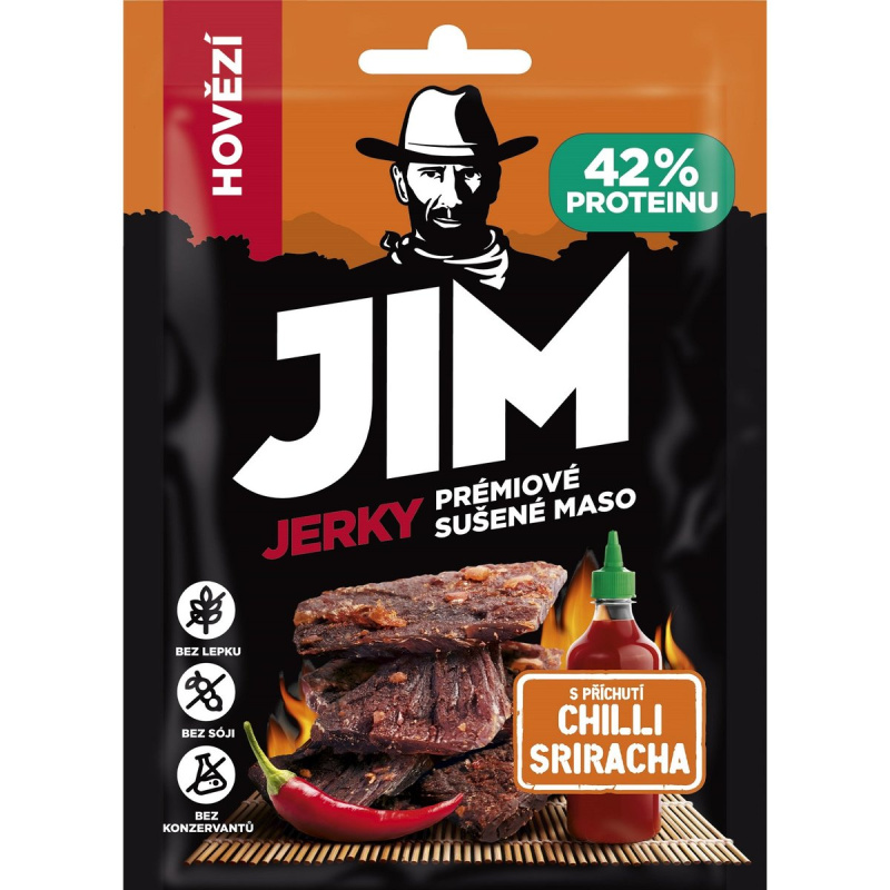 Jim Jerky hovězí chilli Sriracha