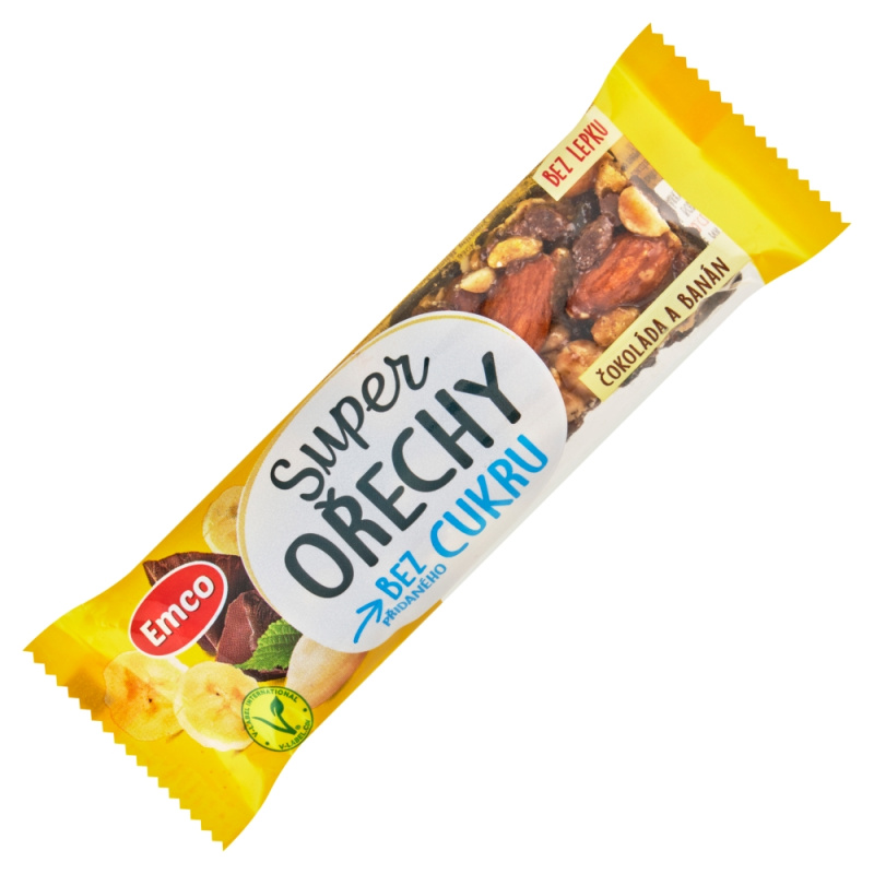 Tyčinka Emco - super ořechy čokoláda a banán, 35 g
