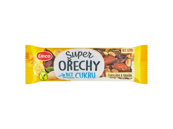 Tyčinka Emco - super ořechy čokoláda a banán, 35 g