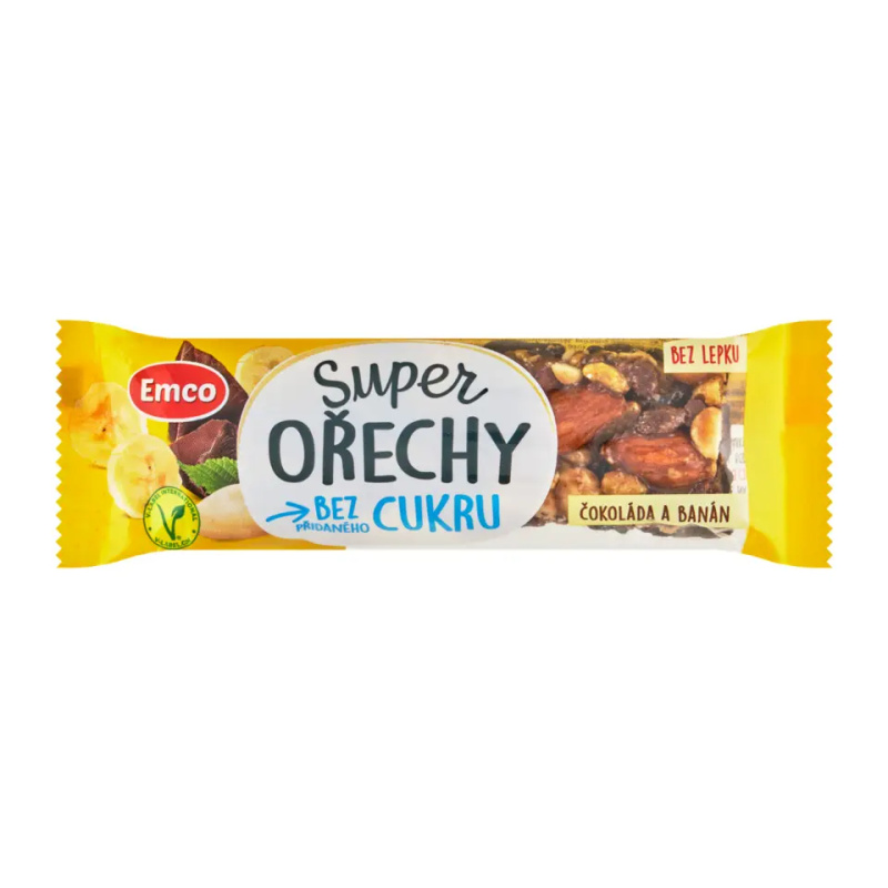 Tyčinka Emco - super ořechy čokoláda a banán, 35 g