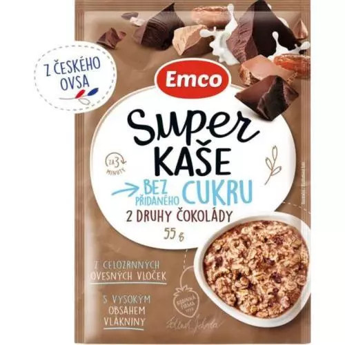 Emco Super kaše 2 druhy čokolády 55 g