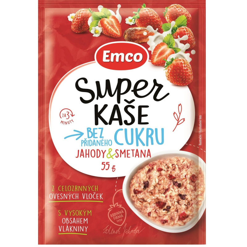 Emco Super kaše jahody a smetana