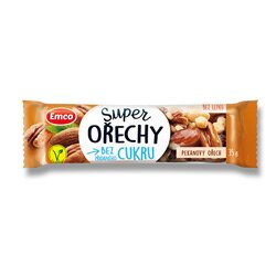 Tyčinka Emco Super ořechy - pekanový ořech, bez přidaného cukru, 35 g