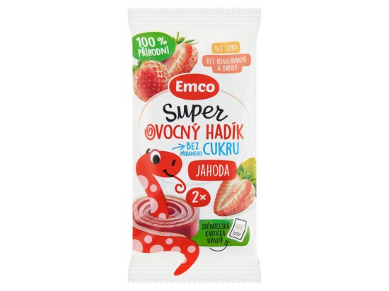 Emco Super ovocný hadík jahoda 20 g
